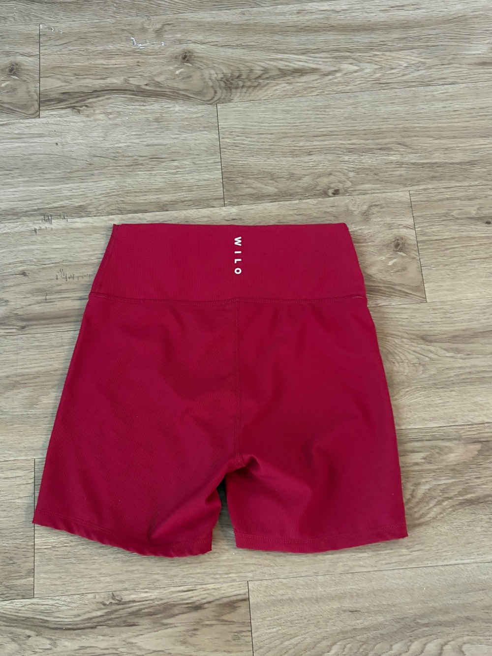 Wilo Women's High-Rise Red Athletic Bike Shorts